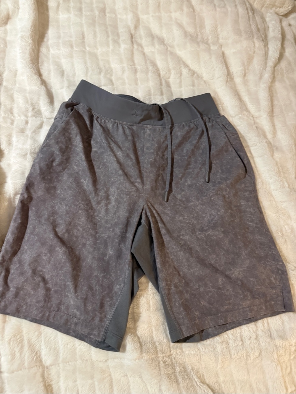 Men's Grey Drawstring Athletic Shorts-S